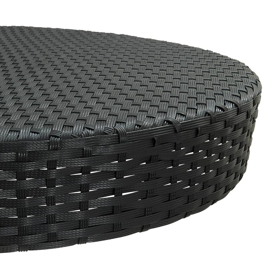 Tuintafel 75,5X06 Cm Poly Rattan 75.5 x 106 cm Zwart