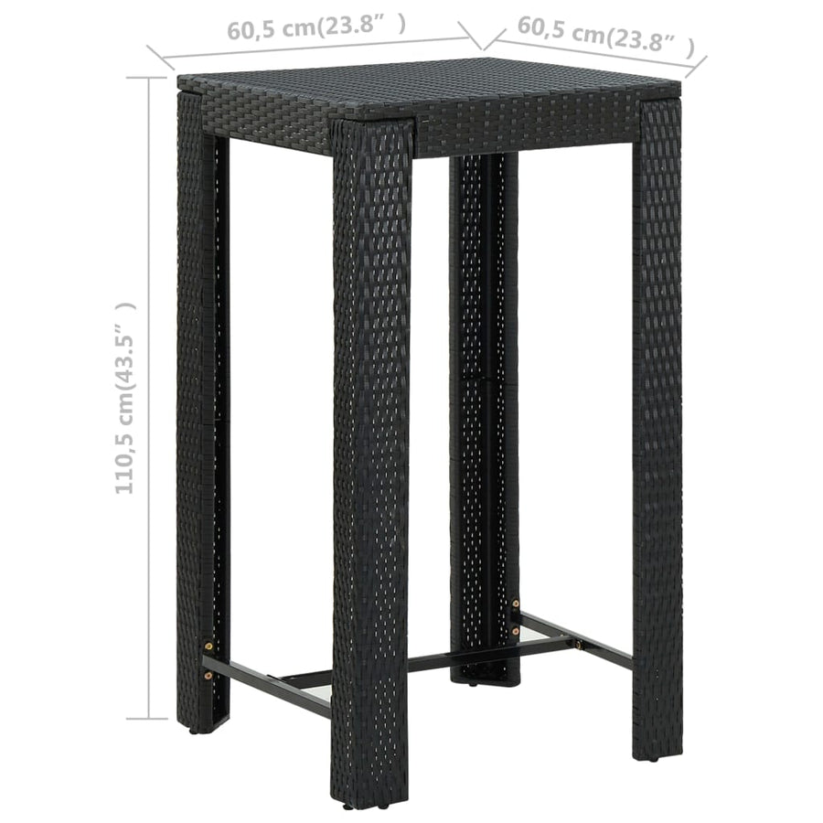 Tuinbartafel 60,5X60,5X110,5 Cm Poly Rattan 60.5 x 60.5 x 110.5 cm