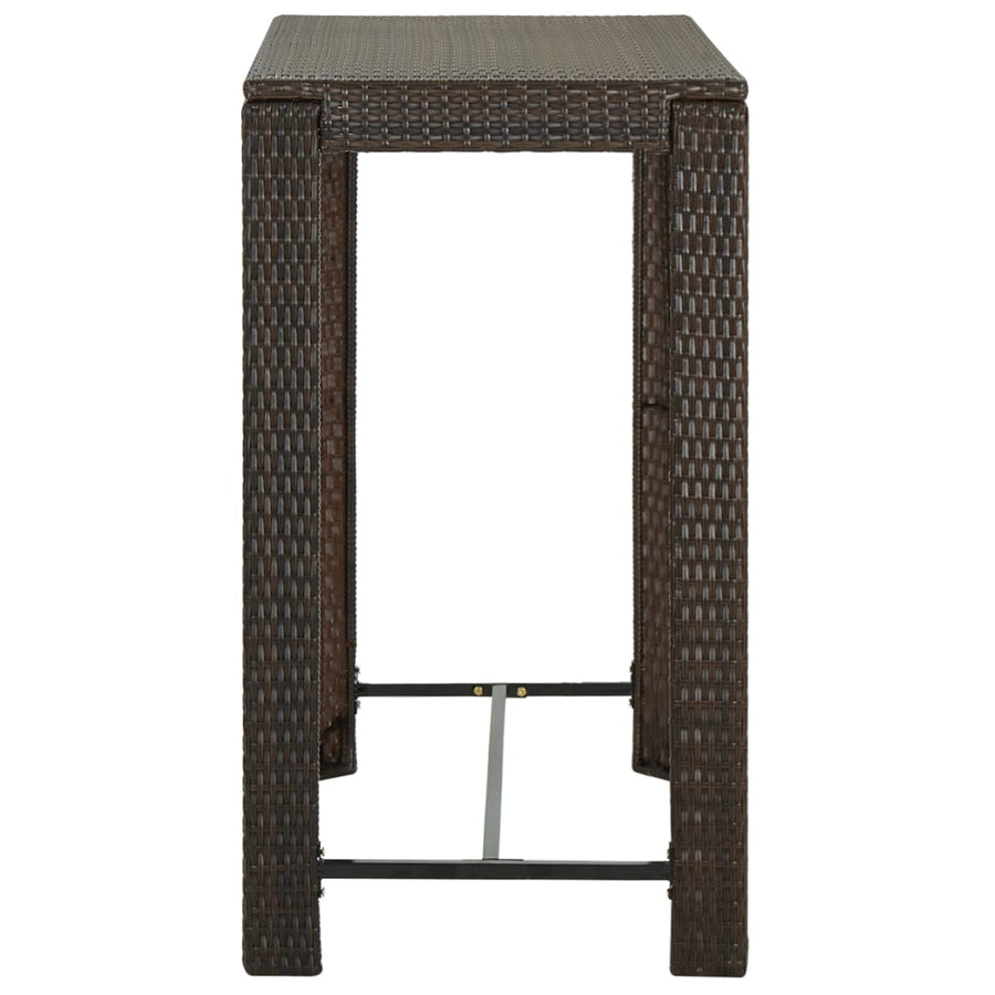 Tuinbartafel 00X60,5X0,5 Cm Poly Rattan 100 x 60.5 x 110.5 cm Bruin