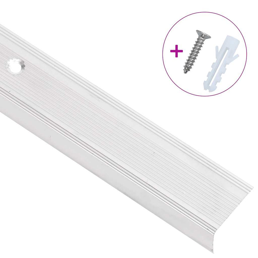 Trapneuzen L-vormig 15 st 90 cm aluminium zilverkleurig