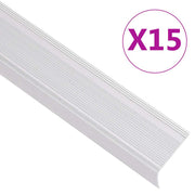 Trapneuzen L-vormig 15 st 90 cm aluminium zilver