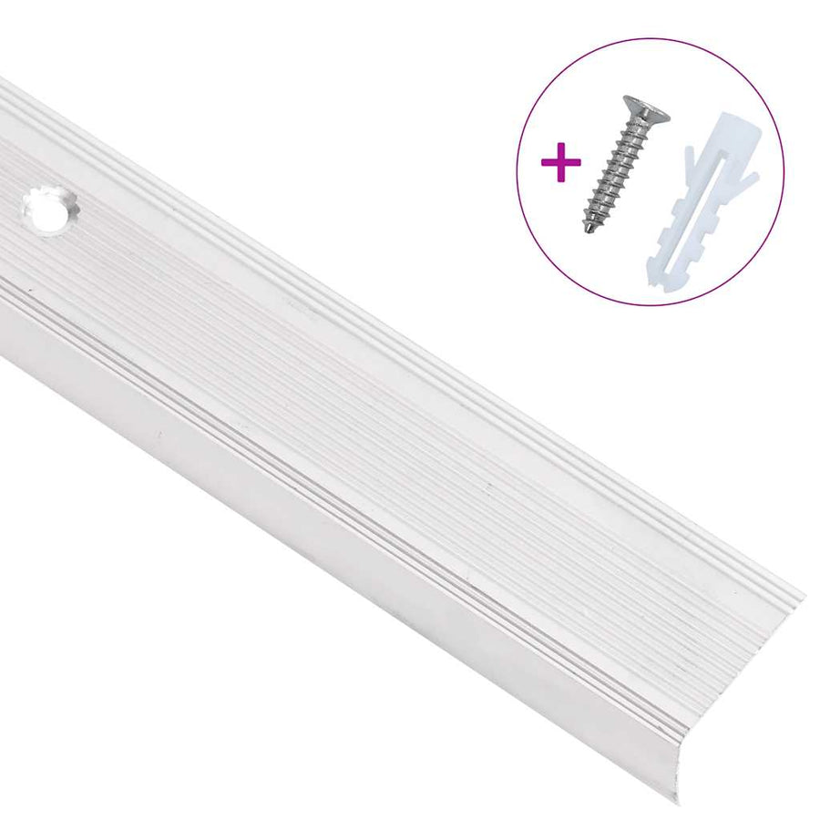 Trapneuzen L-Vormig 15 St 90 Cm Aluminium Kleurig Schroeven 90 cm (15 pcs) Zilver