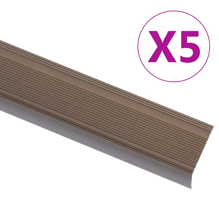 Trapneuzen L-Vormig 5 St 90 Cm Aluminium Tape 90 cm (5 pcs) Bruin