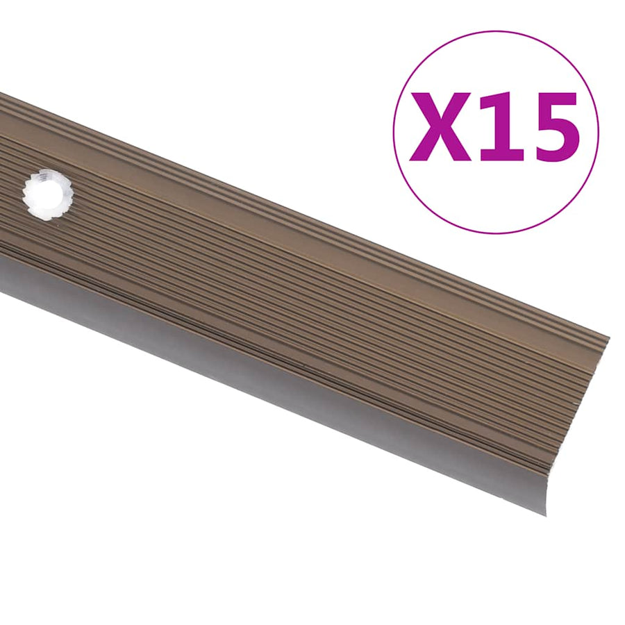 Trapneuzen L-Vormig 15 St 90 Cm Aluminium Bruin