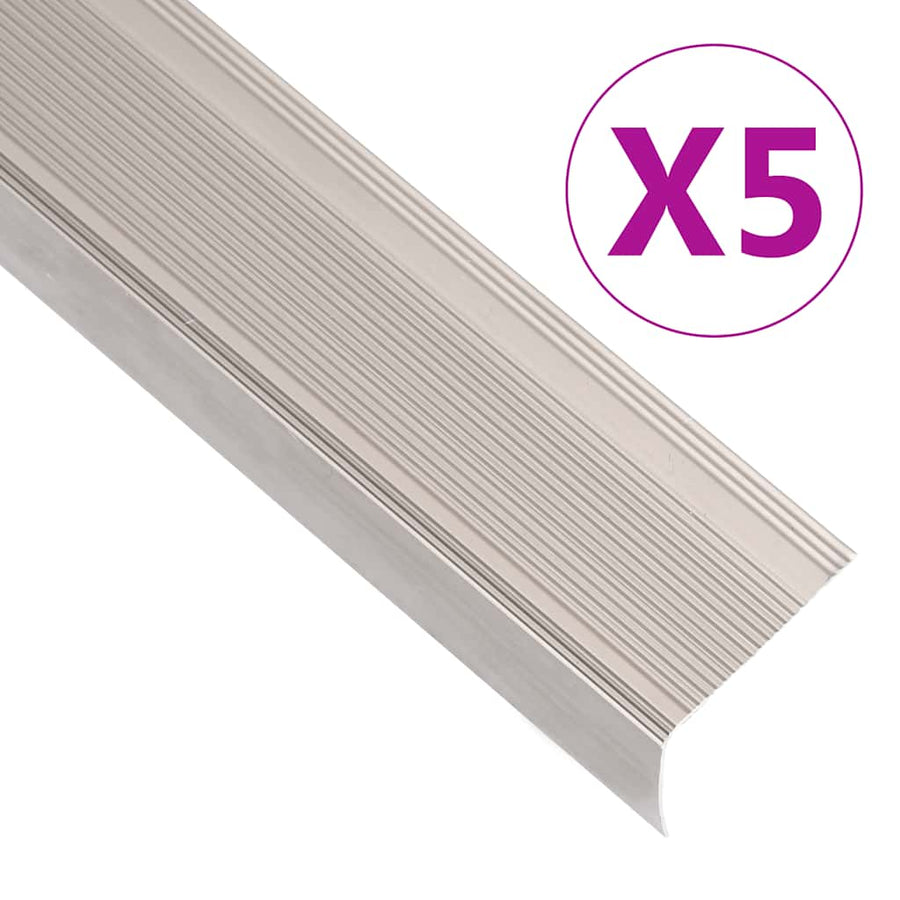 Trapneuzen L-vormig 5 st 90 cm aluminium champagnekleurig