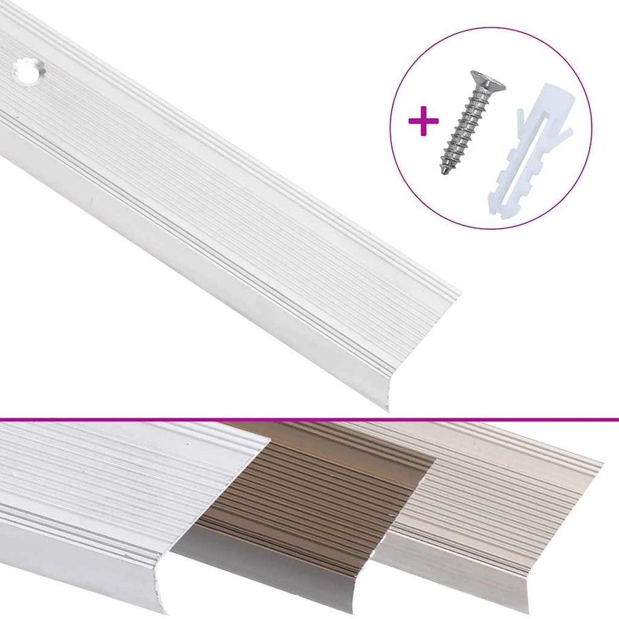 Trapneuzen L-Vormig 5 St 100 Cm Aluminium Kleurig Schroeven 100 cm (5 pcs) Zilver