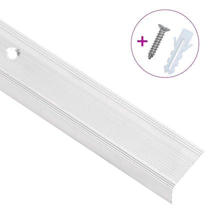 Trapneuzen L-Vormig 5 St 100 Cm Aluminium Kleurig Schroeven 100 cm (5 pcs) Zilver