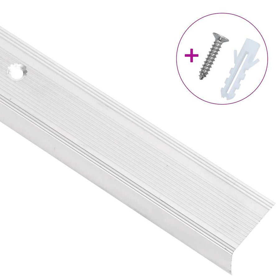 Trapneuzen L-Vormig 5 St 100 Cm Aluminium Kleurig Schroeven 100 cm (5 pcs) Zilver