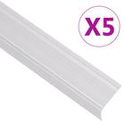Trapneuzen L-vormig 5 st 100 cm aluminium zilver