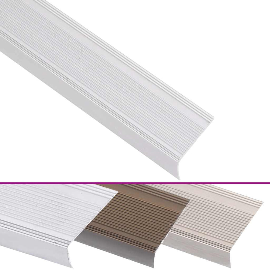 Trapneuzen L-vormig 5 st 100 cm aluminium zilverkleurig