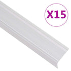 Trapneuzen L-vormig 15 st 100 cm aluminium zilver