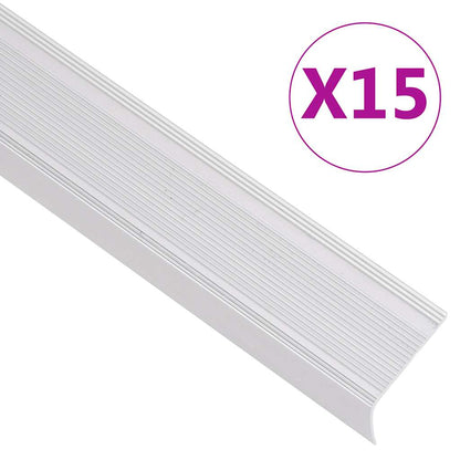 Trapneuzen L-vormig 15 st 100 cm aluminium zilverkleurig