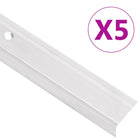 Stair nosing L-shaped 5 pcs 100 cm aluminium silver-coloured