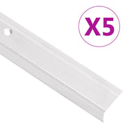 Trapneuzen L-vormig 5 st 100 cm aluminium zilver