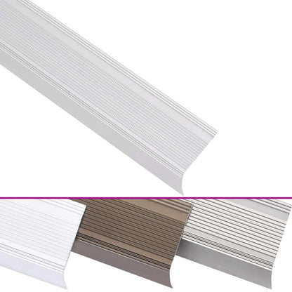 Trapneuzen L-vormig 5 st 100 cm aluminium zilverkleurig
