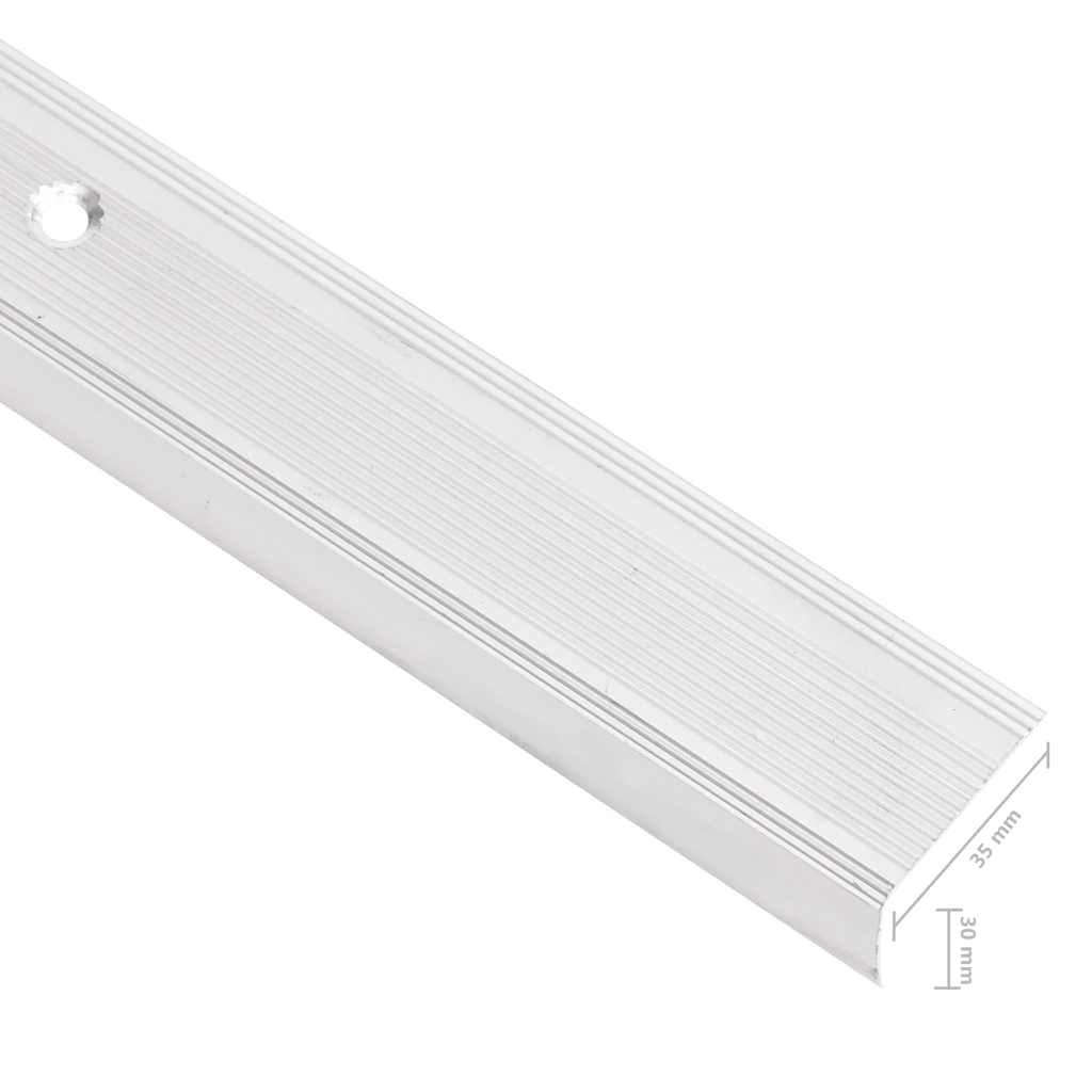 Trapneuzen L-vormig 5 st 100 cm aluminium zilverkleurig