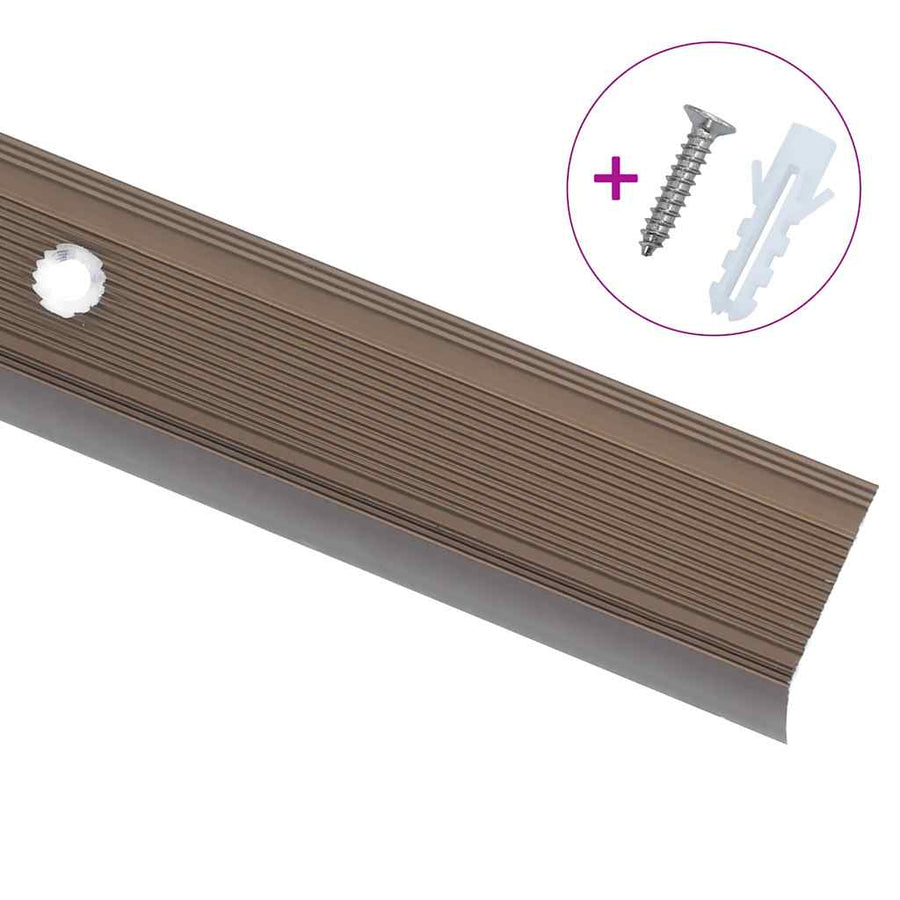 Trapneuzen L-Vormig 5 St 100 Cm Aluminium Schroeven 100 cm (5 pcs) Bruin