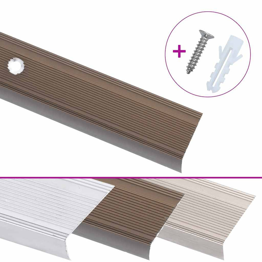 Trapneuzen L-Vormig 15 St 100 Cm Aluminium Bruin