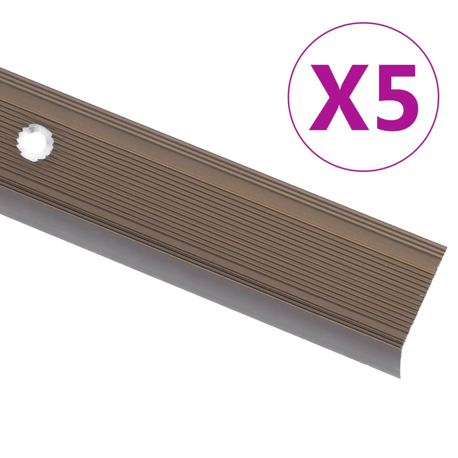 Trapneuzen L-Vormig 5 St 100 Cm Aluminium Schroeven 100 cm (5 pcs) Bruin