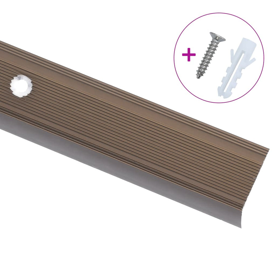 Trapneuzen L-Vormig 5 St 100 Cm Aluminium Schroeven 100 cm (5 pcs) Bruin