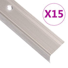Trapneuzen L-vormig 15 st 100 cm aluminium champagne
