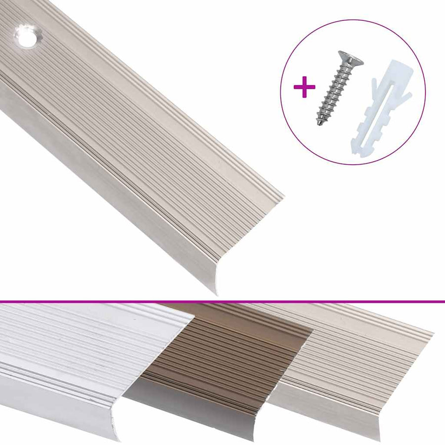 Trapneuzen L-vormig 15 st 100 cm aluminium champagnekleurig