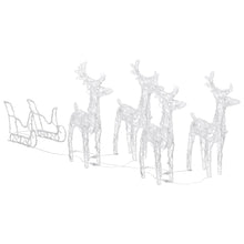 Kerstdecoratie Rendieren En Slee 280X28X55 Cm Acryl 1 43 x 11 x 55 cm (4 pcs) Koudwit