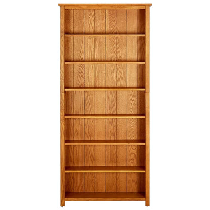 Boekenkast Met 7 Schappen 90X22,5X200 Cm Massief Eikenhout 90 x 22.5 x 200 cm