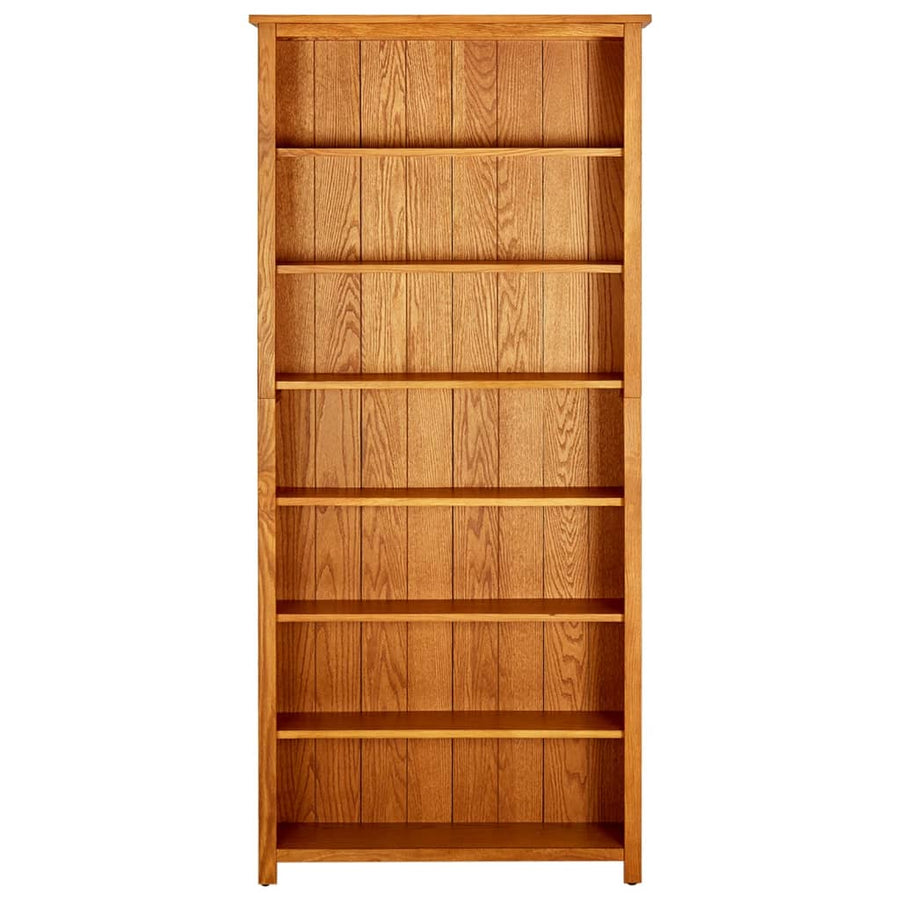 Boekenkast Met 7 Schappen 90X22,5X200 Cm Massief Eikenhout 90 x 22.5 x 200 cm