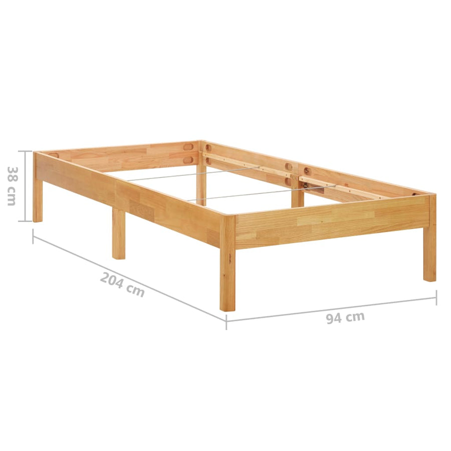 Bedframe massief eikenhout 90x200 cm