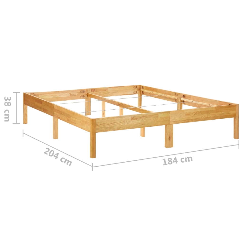 Bedframe Massief Eikenhout 180X200 Cm 180 x 200 cm