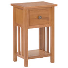 Side table with drawer 35x27x55 cm solid oak wood