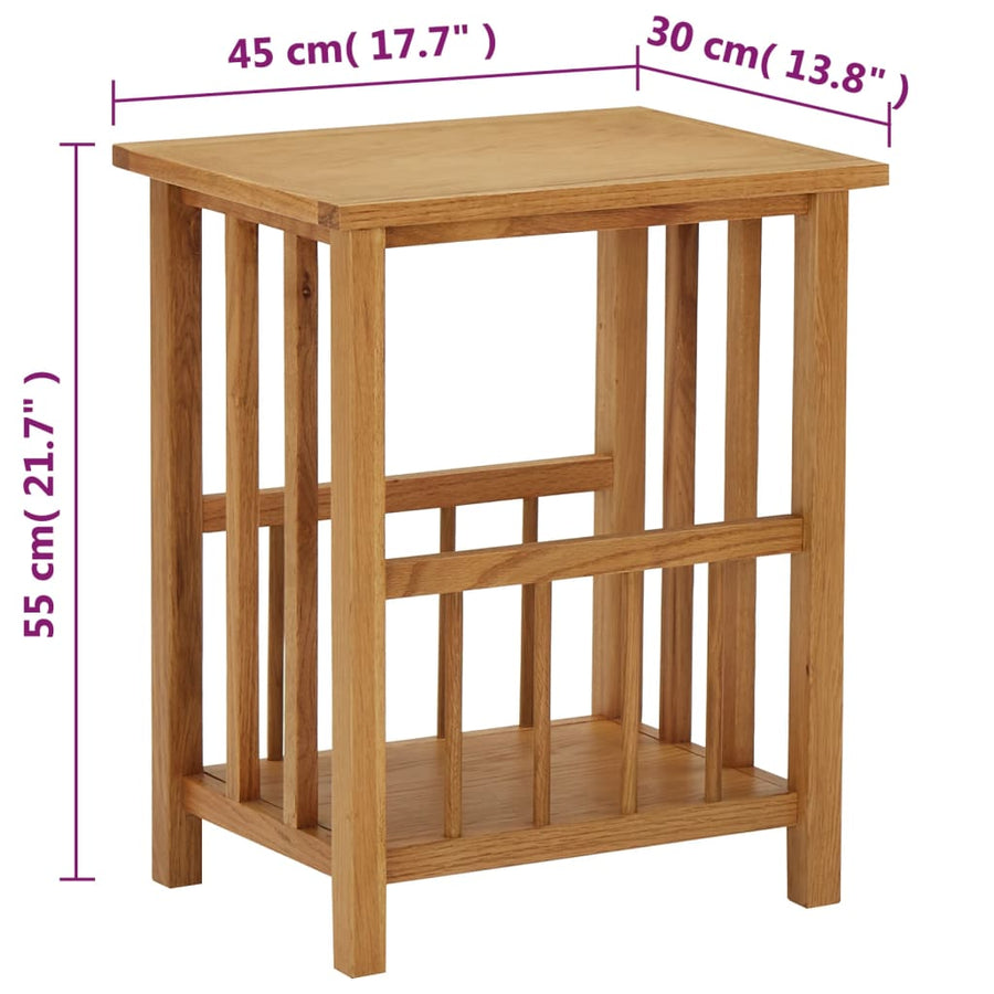 Bijzettafel 45X35X55 Cm Massief Eikenhout