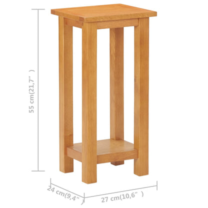 Bijzettafel 27X24X55 Cm Massief Eikenhout