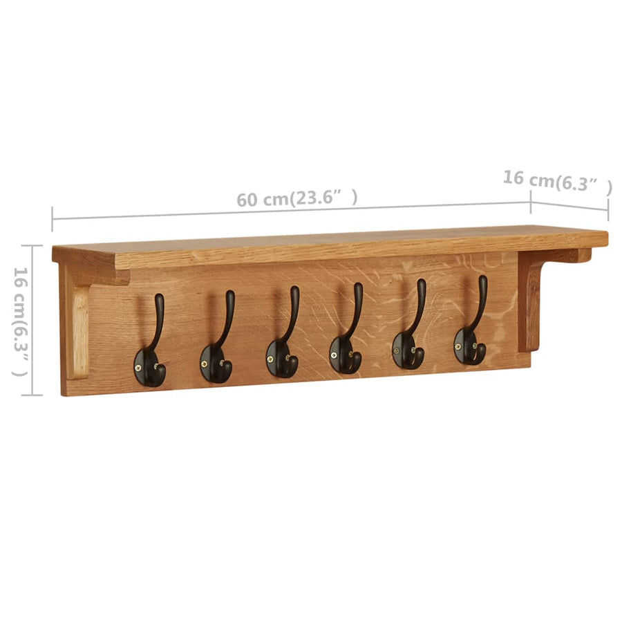 Kapstok Massief Eikenhout 60 x 16 x 16 cm