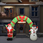 Opblaasbare kerstboog 223 cm kerstman sneeuwpop LED