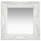 Wall mirror baroque style 40x40 cm white