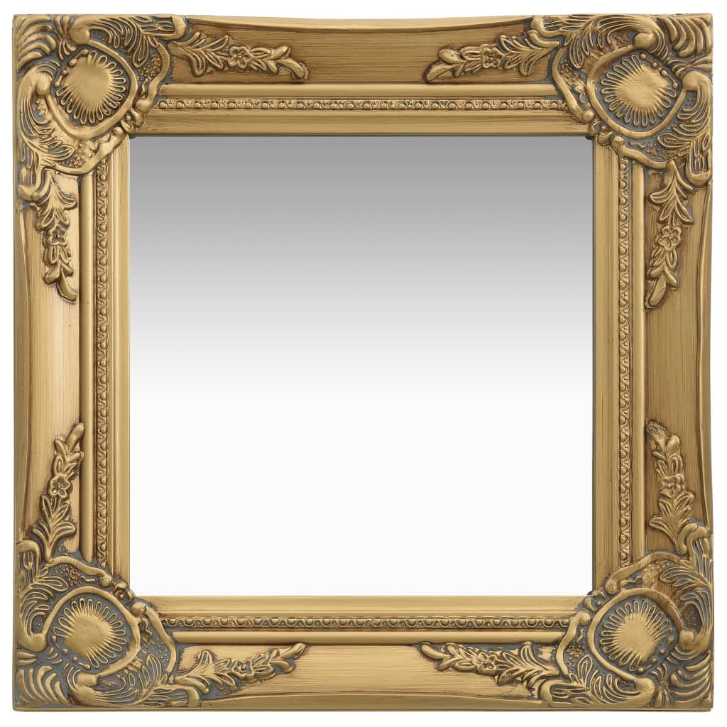 Wandspiegel Barok Stijl Kleurig 40 x 40 cm Goud