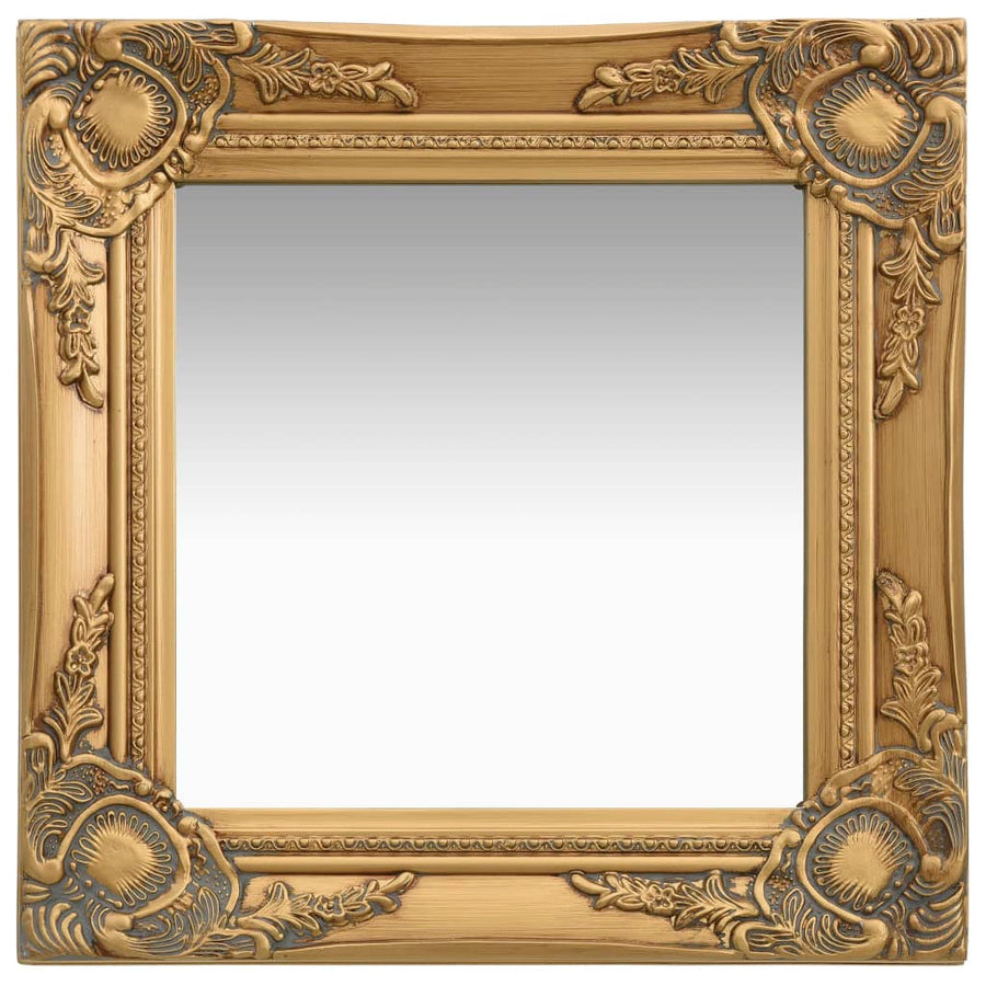 Wandspiegel Barok Stijl Kleurig 40 x 40 cm Goud
