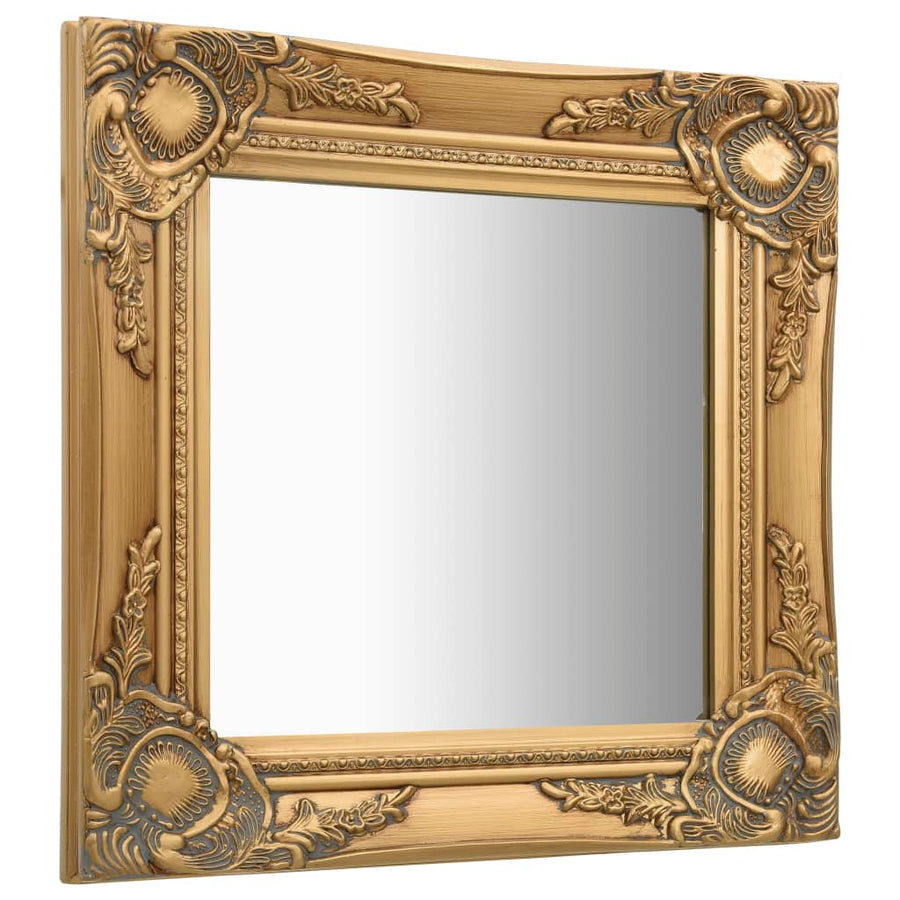 Wandspiegel Barok Stijl Kleurig 40 x 40 cm Goud