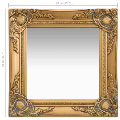 Wandspiegel Barok Stijl Kleurig 40 x 40 cm Goud