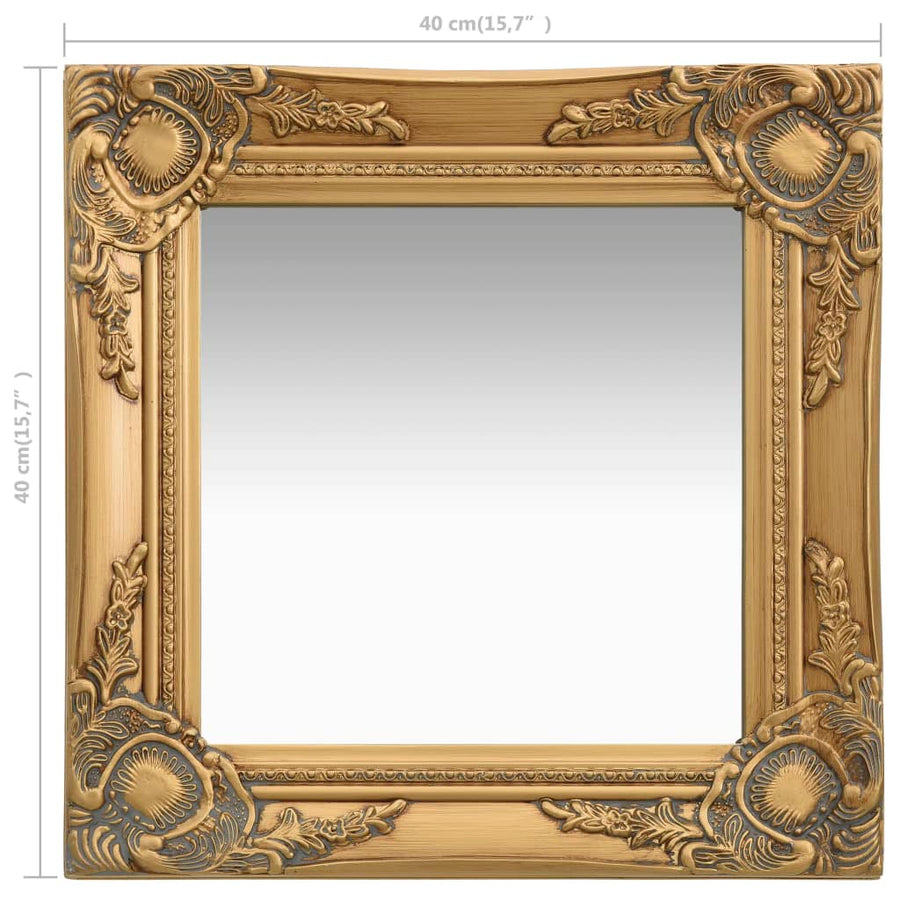 Wandspiegel Barok Stijl Kleurig 40 x 40 cm Goud