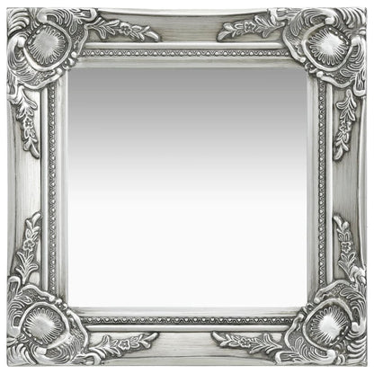 Wandspiegel Barok Stijl Kleurig 40 x 40 cm Zilver
