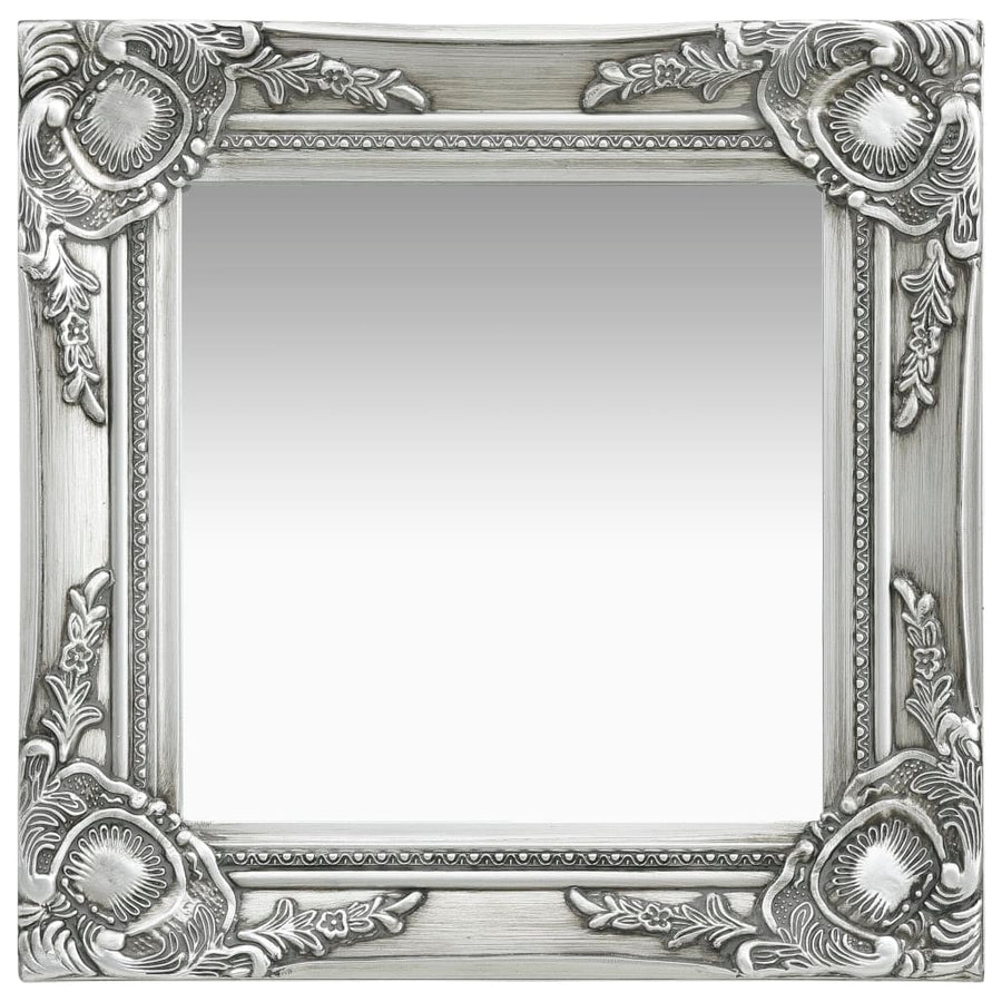 Wandspiegel Barok Stijl Kleurig 40 x 40 cm Zilver