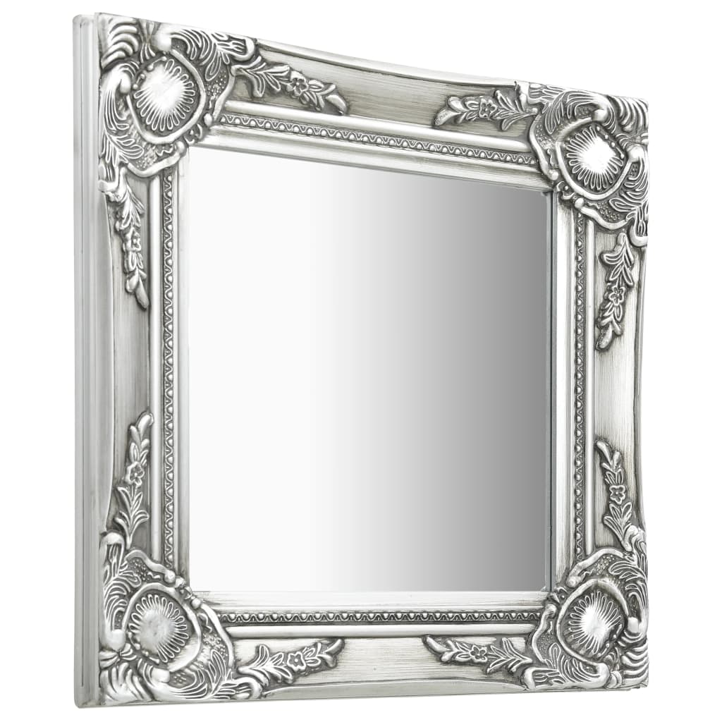 Wandspiegel Barok Stijl Kleurig 40 x 40 cm Zilver