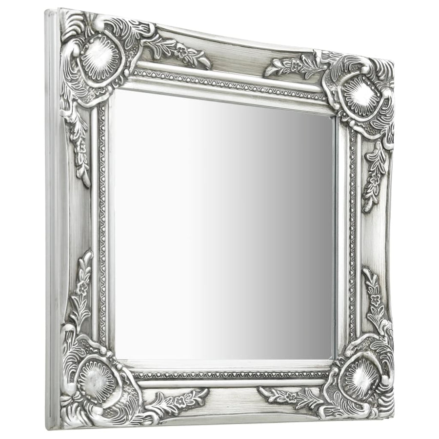 Wandspiegel Barok Stijl Kleurig 40 x 40 cm Zilver