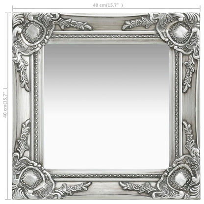 Wandspiegel Barok Stijl Kleurig 40 x 40 cm Zilver