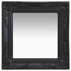 Wall mirror baroque style 40x40 cm black