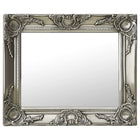 Baroque style wall mirror 50x40 cm silver-colored