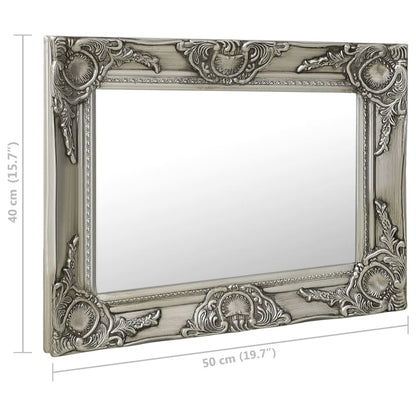 Wandspiegel Barok Stijl Kleurig 50 x 40 cm Zilver